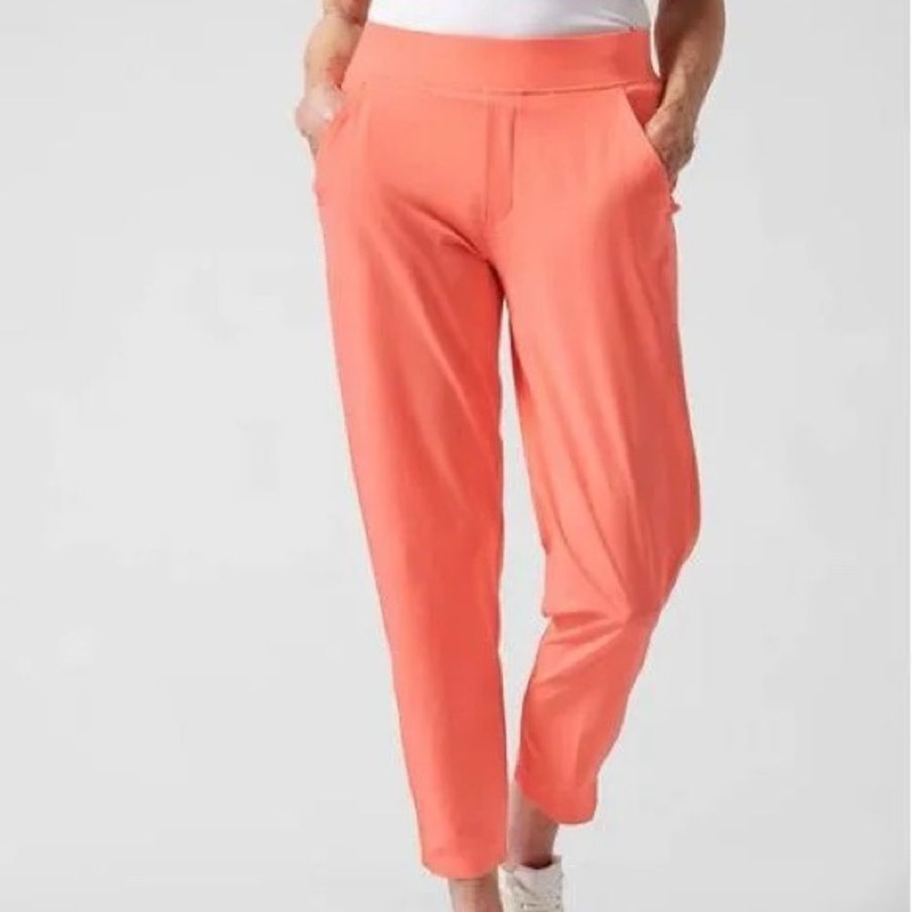 NWT ATHLETA Brooklyn Ankle Pant Sunset Coral Sz 14